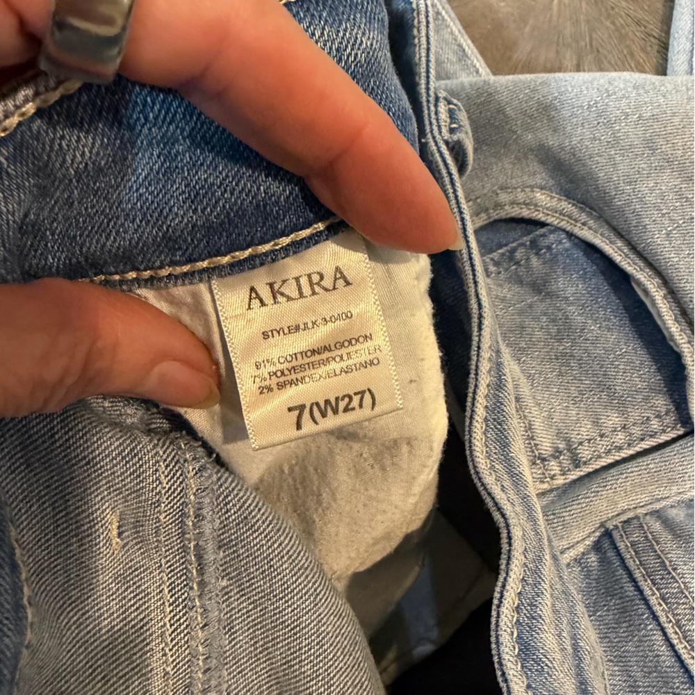 AKIRA Graphic Butterfly Pop Art Jeans High Rise Statement Denim Size 27 - Picture 7 of 11
